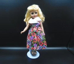 11 INCH PLATINUM BLONDE ROBERT TONNER SWIVEL WAIST TONI DOLL, FLORAL DRESS, HEELS